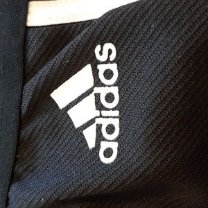 Adidas Track pants. Zippered leg.  Black. Medium. Elastic stretch waist.…